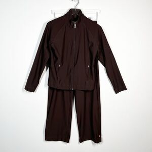Lucy Tech Womens Size Medium Active Full Zip Brown Jacket Size Medium Tall Pants